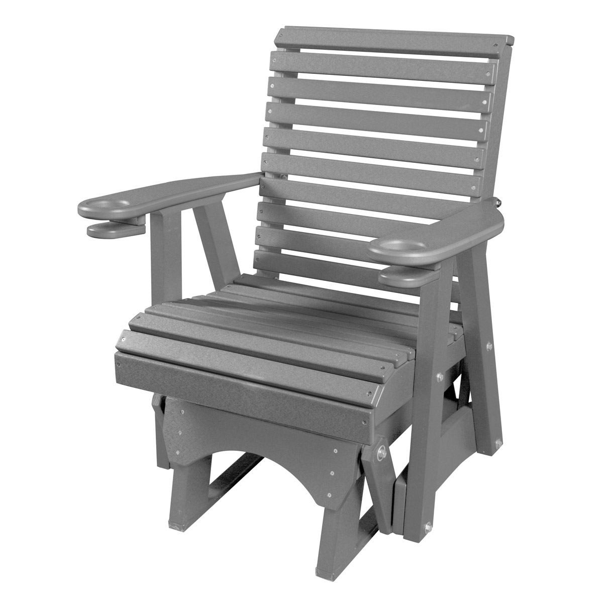 2' Rollback Glider in Dark Gray with Black trim