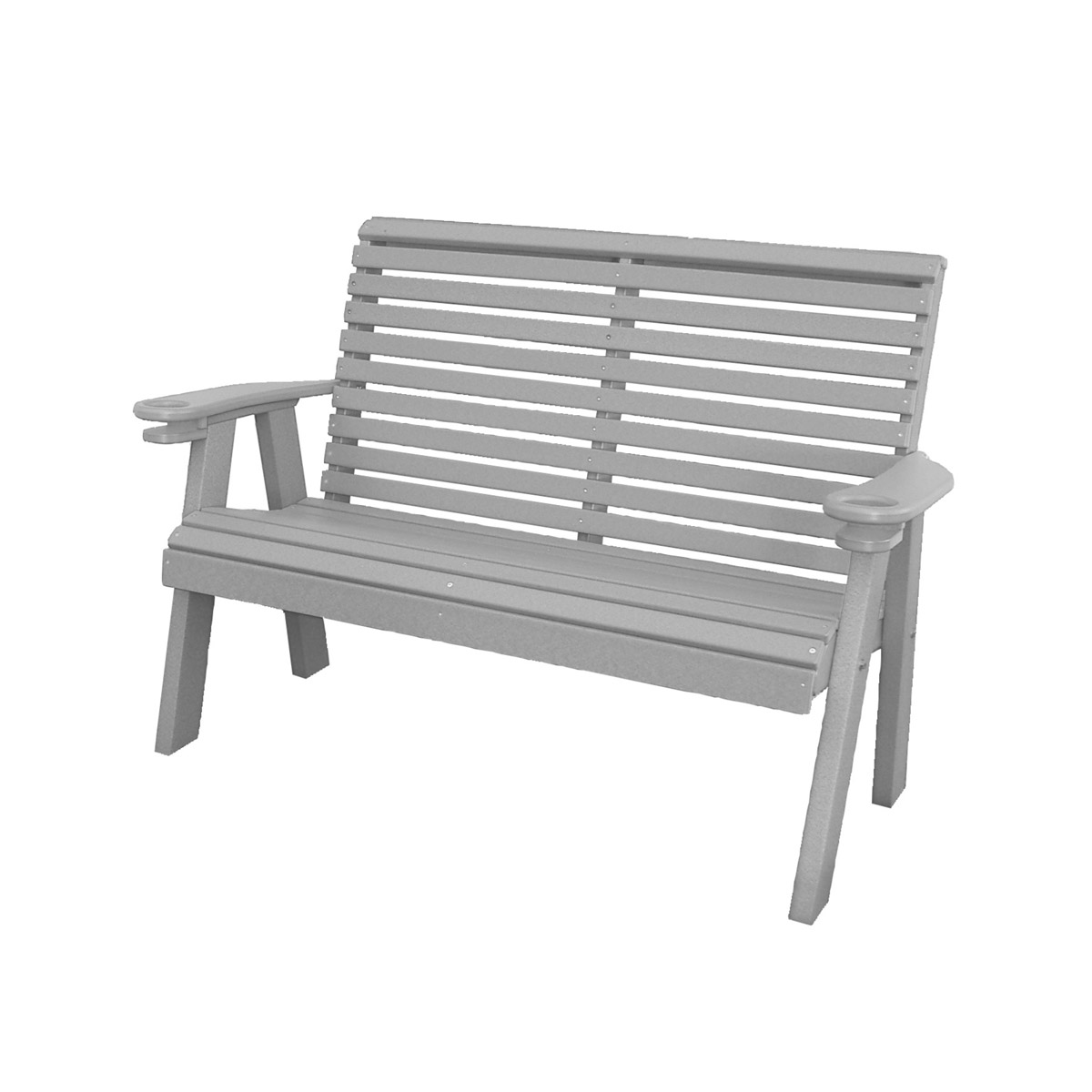 4' Rollback Bench in Coastal Gray with Black trim