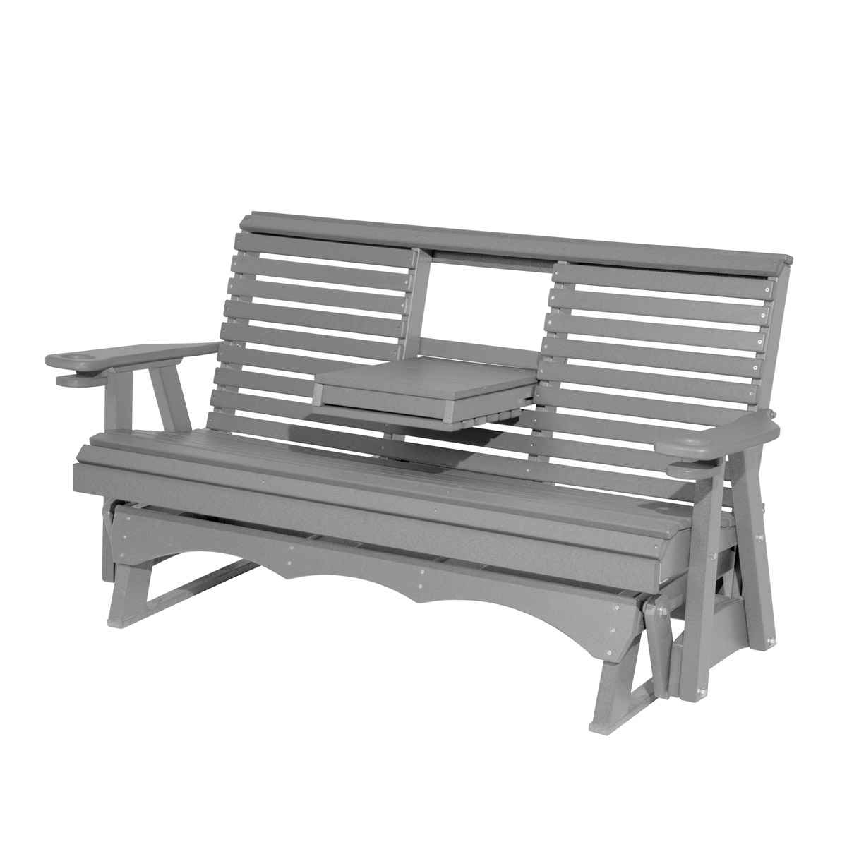 5' Rollback Glider With Console in Tudor Brown with Ivory trim