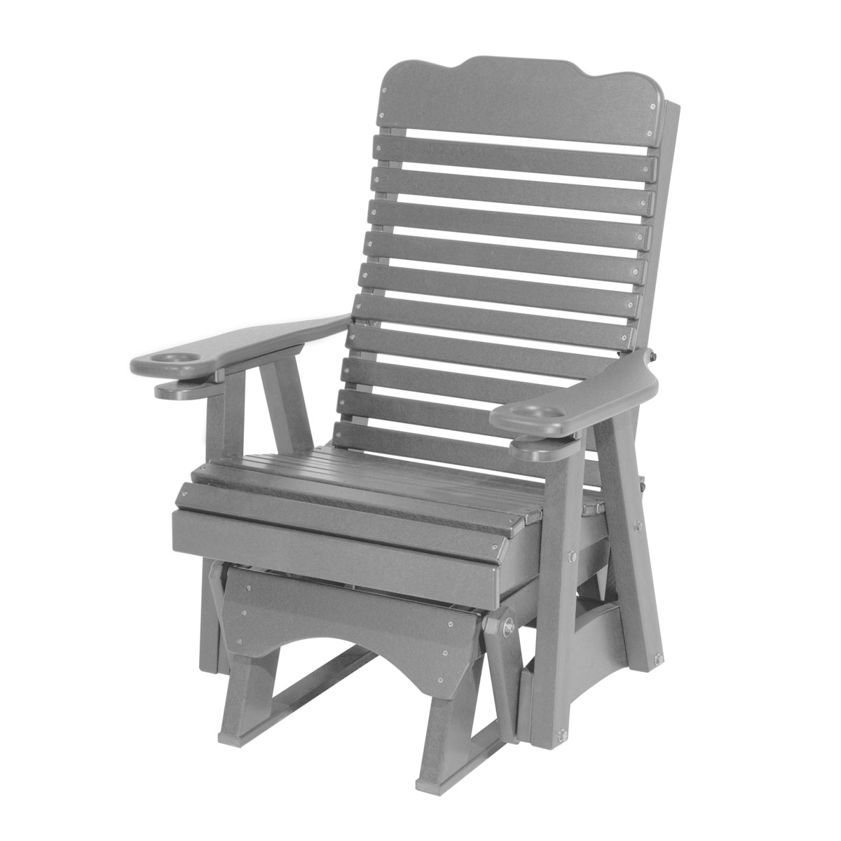 2' Highback Glider in Weatherwood with Milwaukee Brown trim