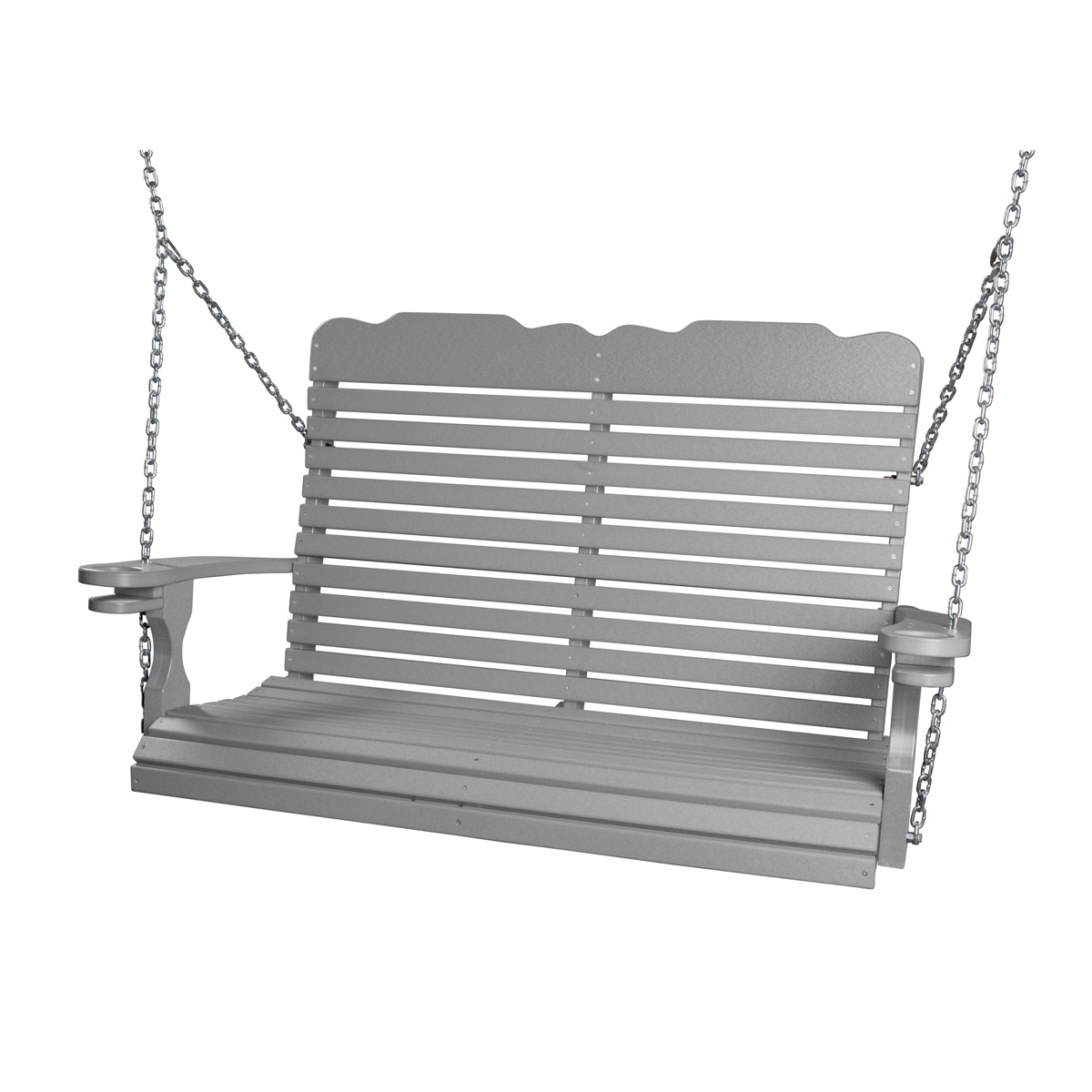 4' Highback Swing in Weatherwood with Black trim