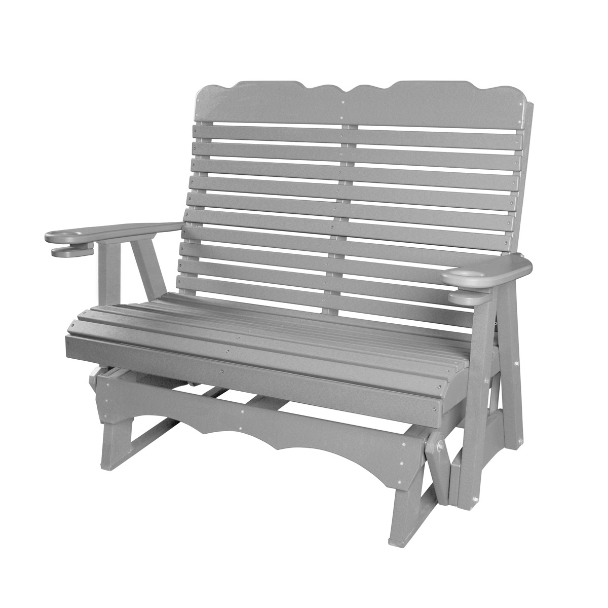 4' Highback Glider in Weatherwood with Tudor Brown trim