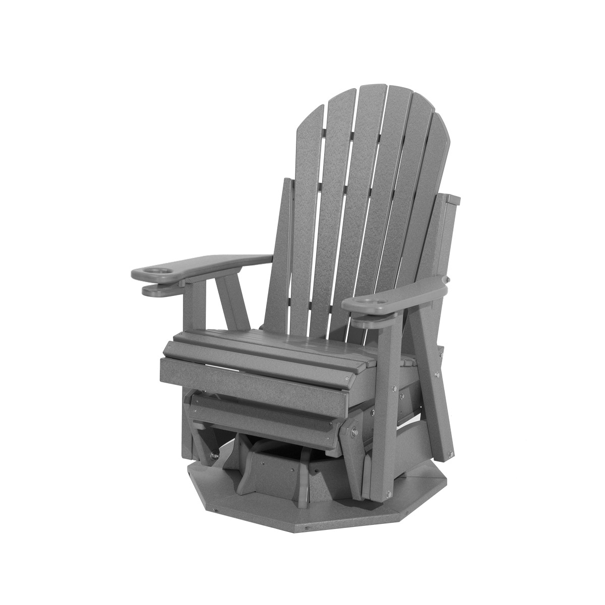 2' Adirondack Swivel Glider in Weatherwood with Tudor Brown trim