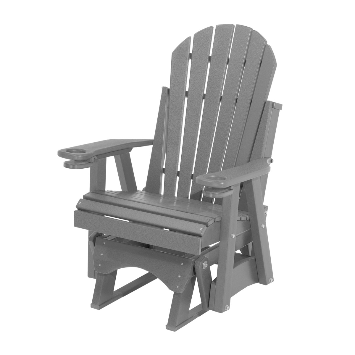 2' Adirondack Glider in Weatherwood with Ivory trim