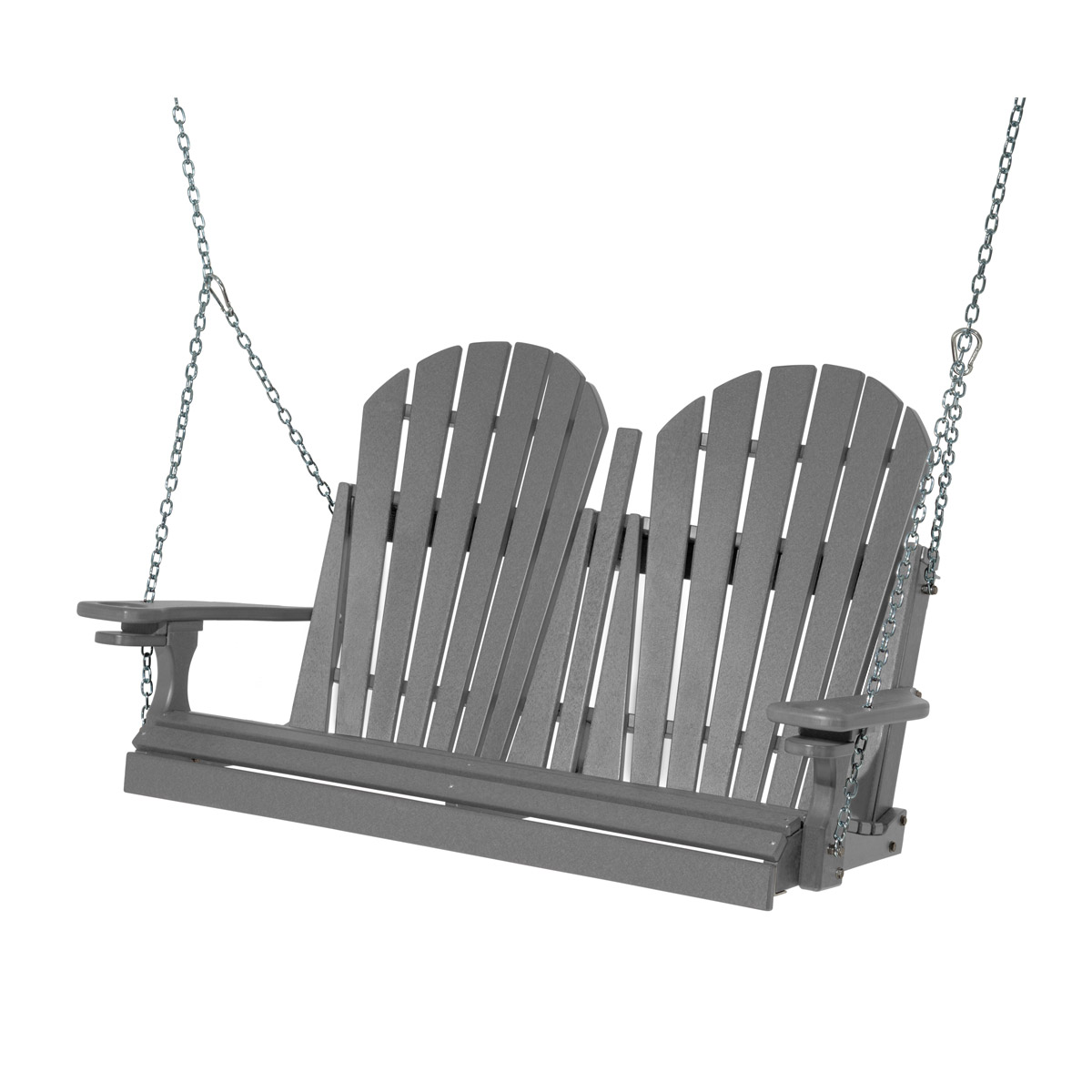 4' Adirondack Swing in Weatherwood with Milwaukee Brown trim