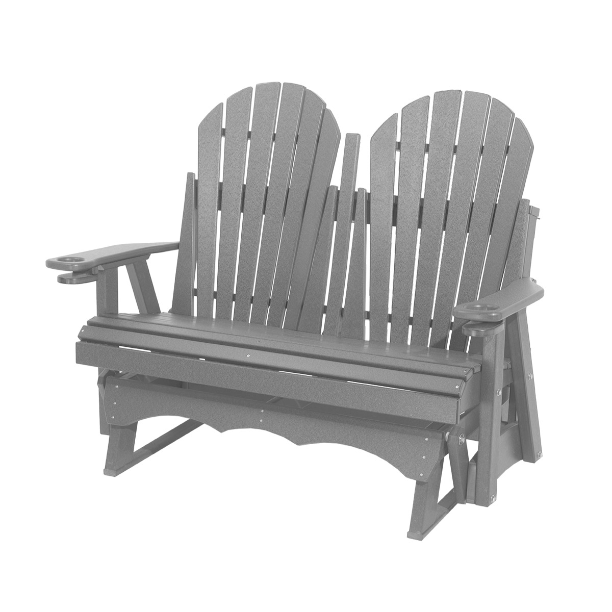 4' Adirondack Glider in Weatherwood with Milwaukee Brown trim
