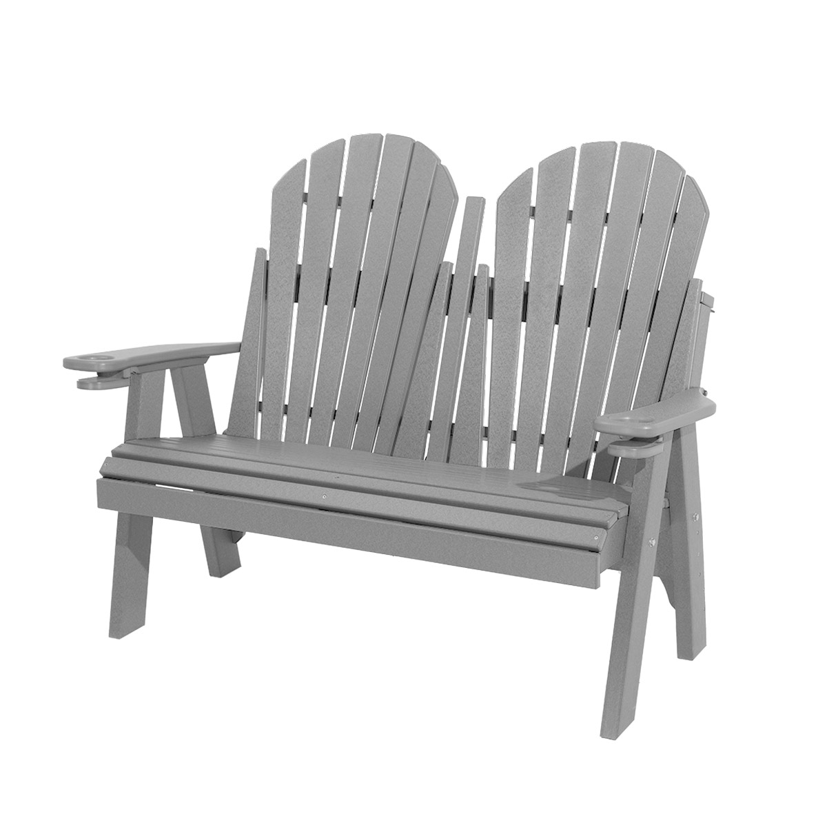 4' Adirondack Bench in Weatherwood with Milwaukee Brown trim
