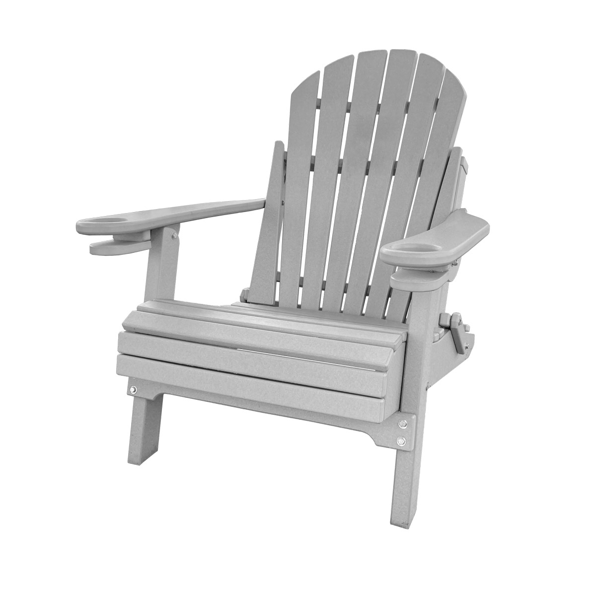 Folding Deck Chair in Bright White with Dark Gray trim