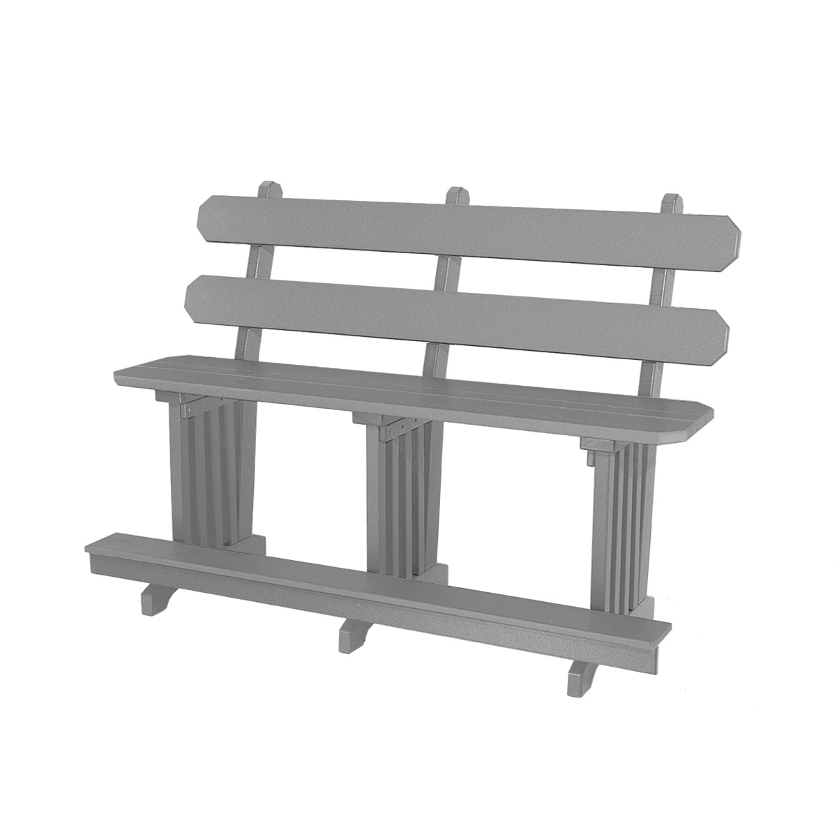 Mission Bench (70" with Backs) - Counter Height in Cardinal Red with Bright White trim
