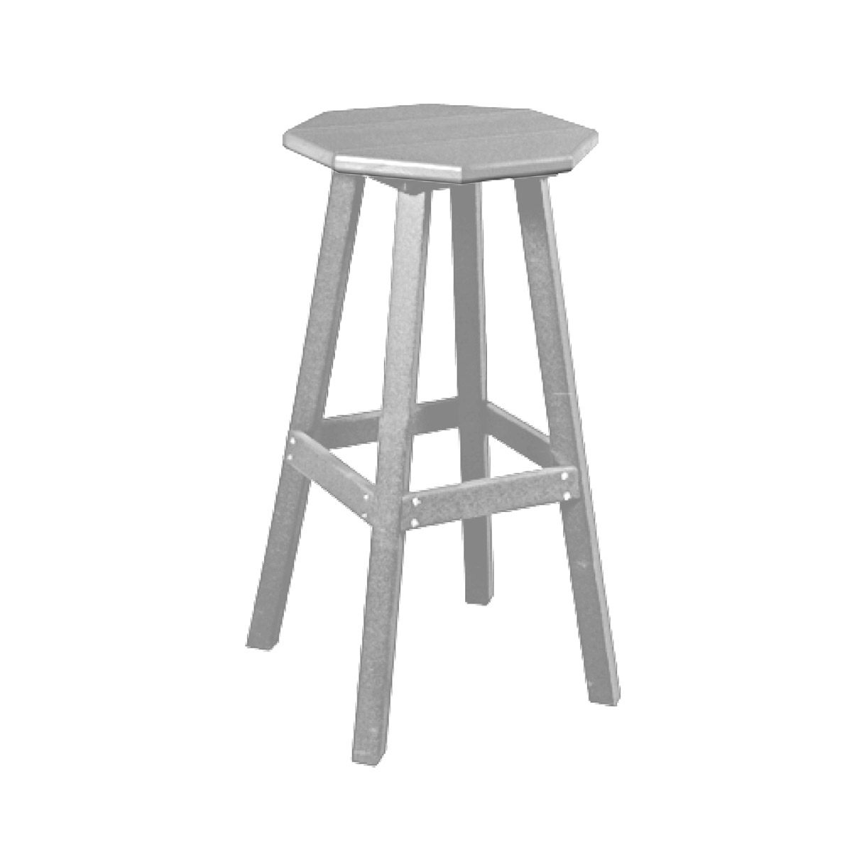 Solid Stool - Bar Height in Aruba Blue with Bright White trim