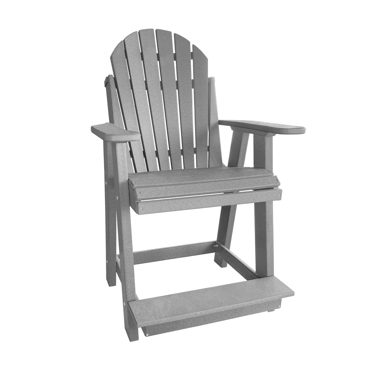 Adirondack Solid Chair - Counter Height in Bright Red with Dark Gray trim