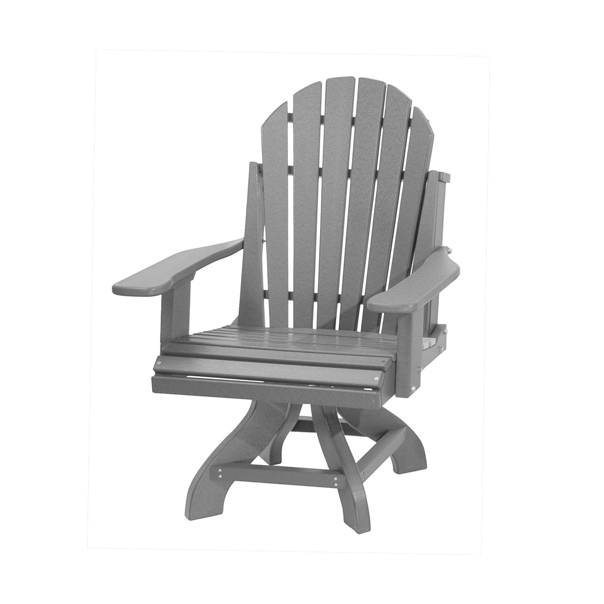 Adirondack Swivel Chair - Dining Height in Weatherwood with Tudor Brown trim