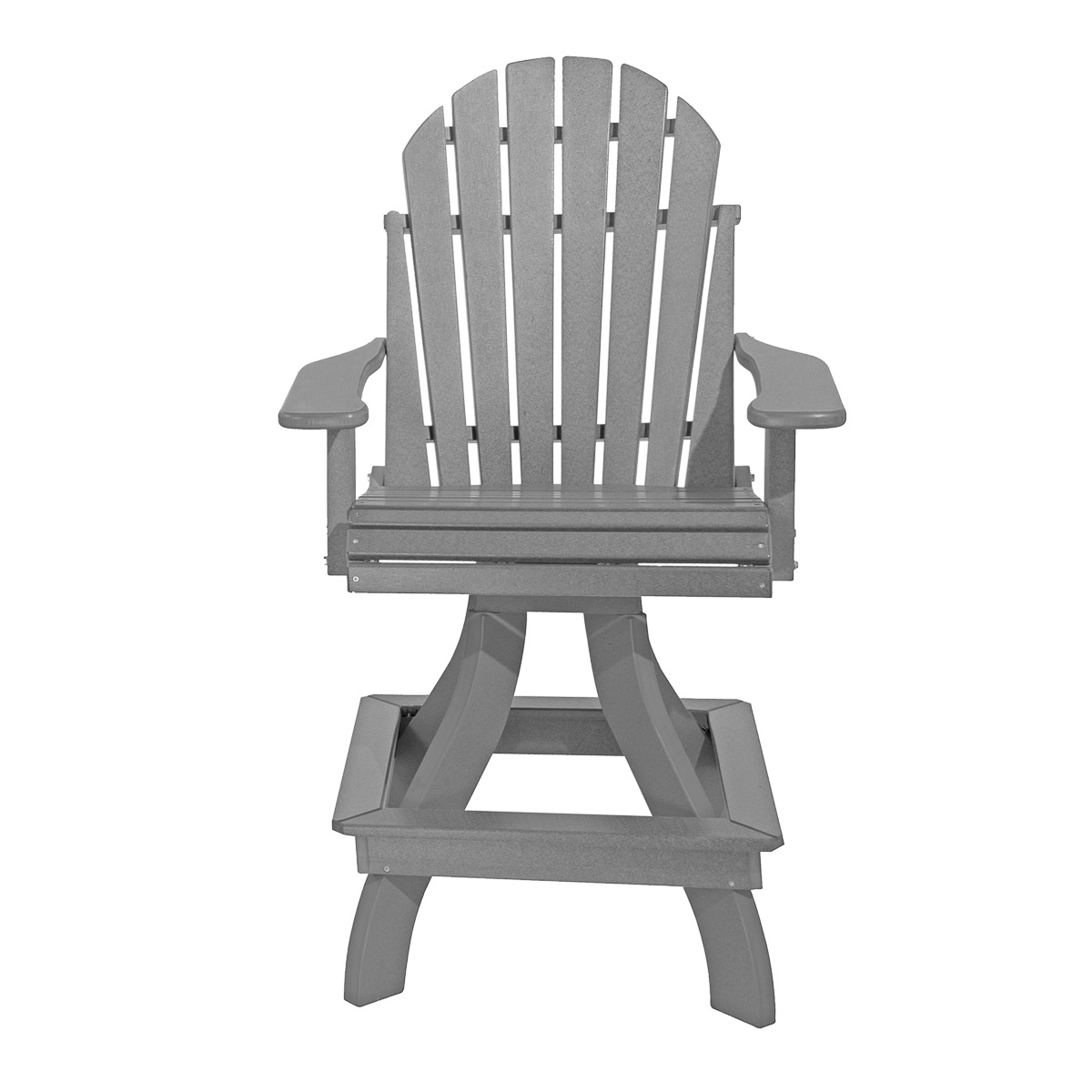 Adirondack Swivel Chair - Bar Height in Cedar with Black trim