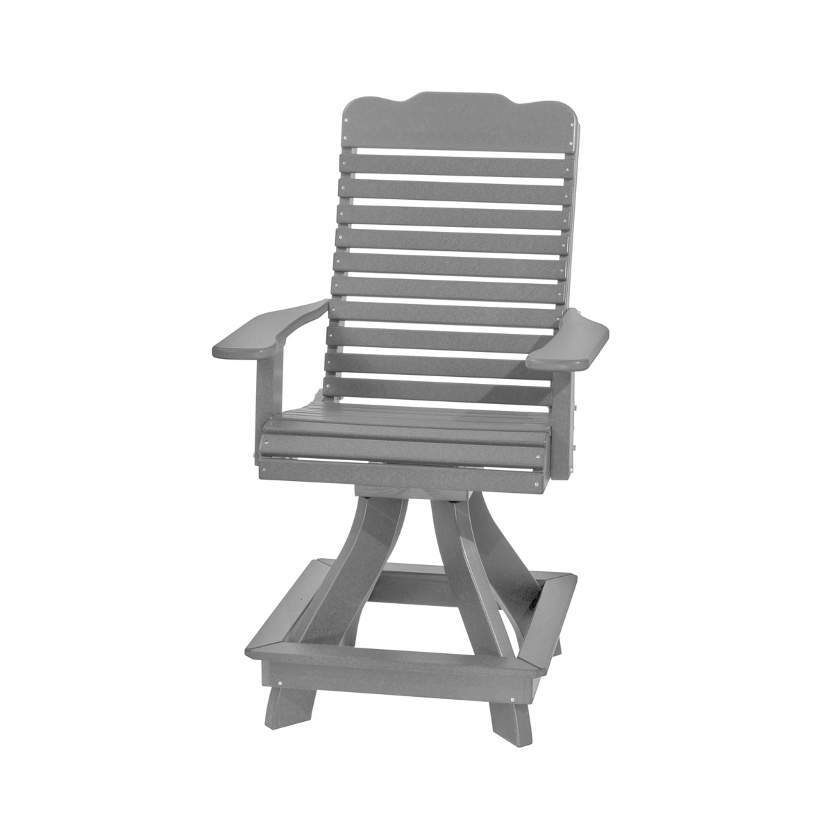Highback Swivel Chair - Counter Height in Weatherwood with Tudor Brown trim