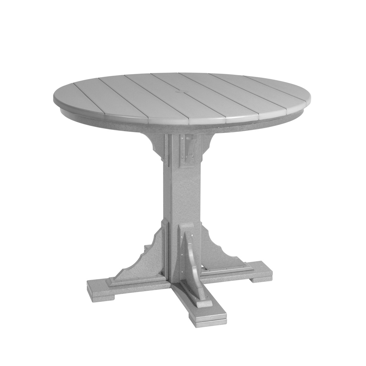Round Pedestal Table - Counter Height in Turf Green with Ivory trim