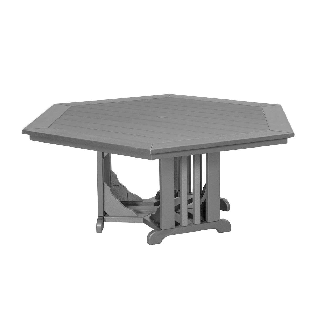 Hex Mission Table - Dining Height in Weatherwood with Tudor Brown trim