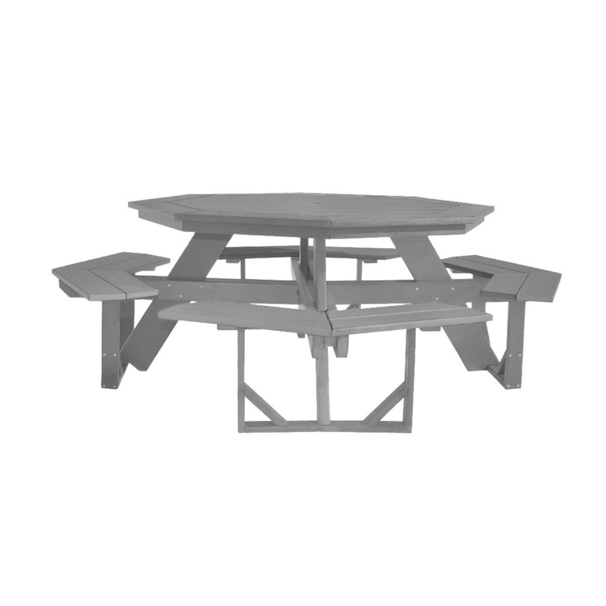Octagon Table in Weatherwood with Milwaukee Brown trim