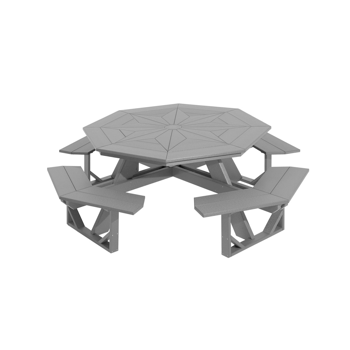 Octagon Table With Star in Cedar with Black trim