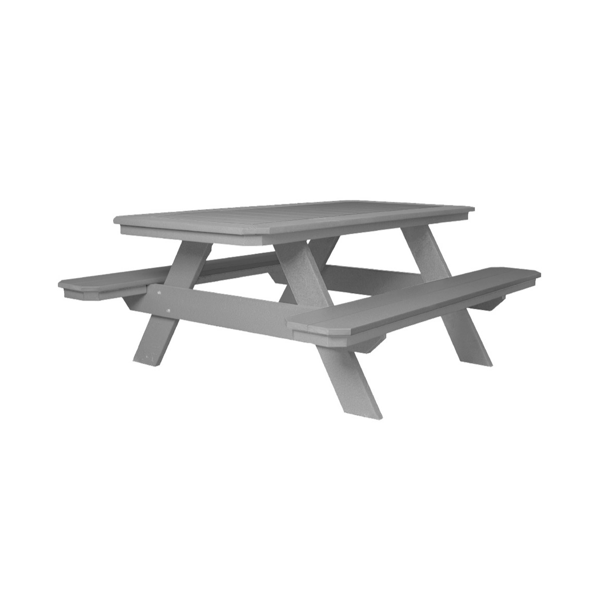 6' Picnic Table in Weatherwood with Milwaukee Brown trim
