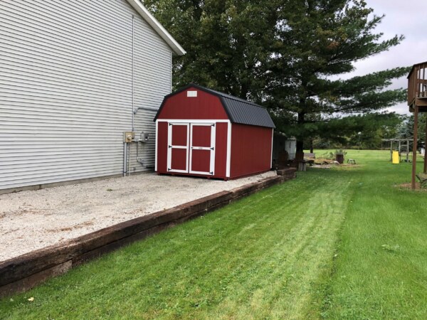 Barn Red and White Paint & Black Metal