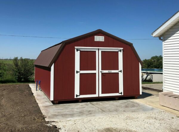 Barn Red and White Paint & Brown Metal