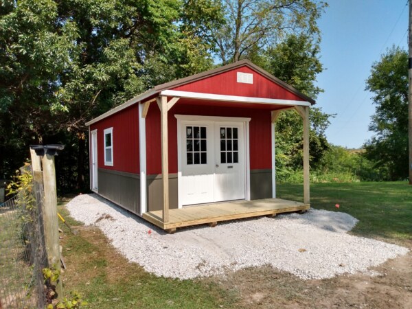 Barn Red, White, and Burnished Slate Paint & Burnished Slate Metal
