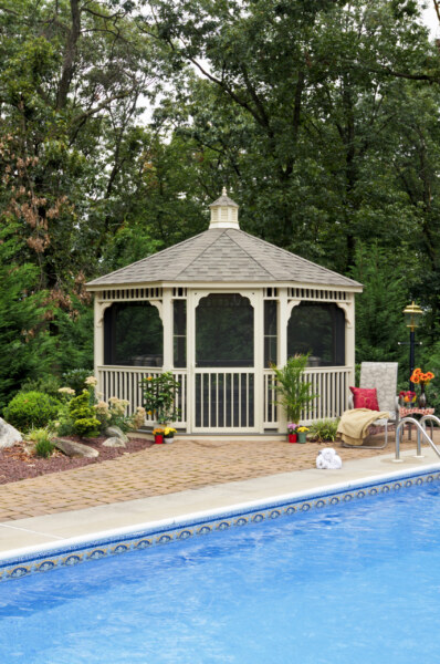 Country Style with Ivory Vinyl Gazebo for sale