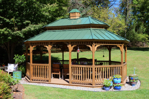 14x20 Oval New England Style Gazebo Pagoda Roof Cupola Standing Seam Metal Roof