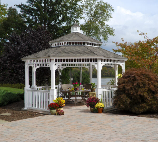 Country Style with White Vinyl Gazebo for sale