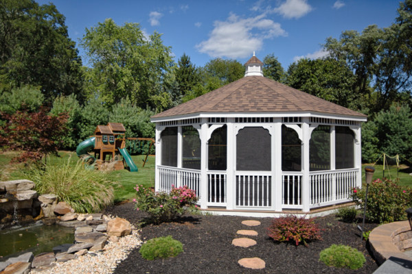 Colonial Style with White Vinyl Gazebo for sale