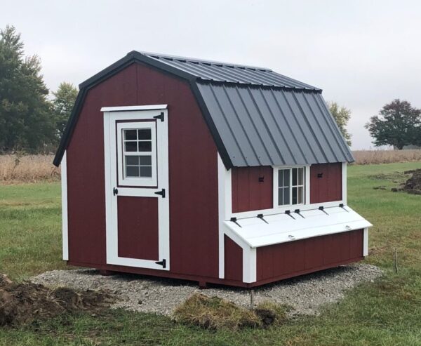 Barn Red and White Paint & Black Metal