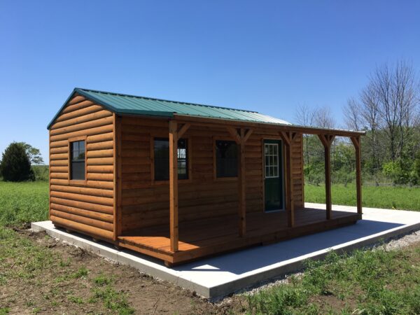 Log Siding & Forest Green Metal