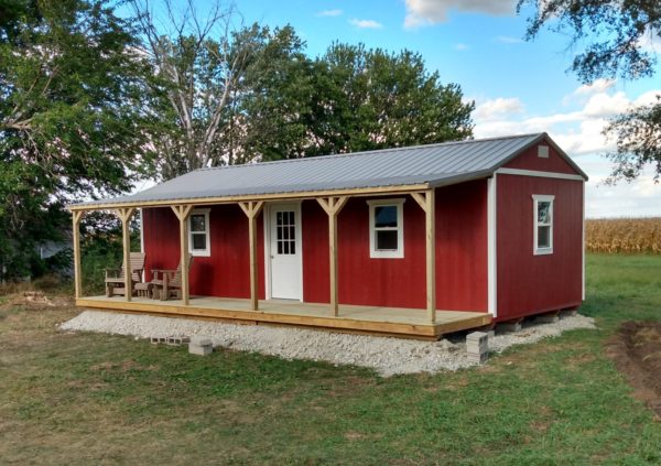Barn Red and White Paint & Pewter Metal