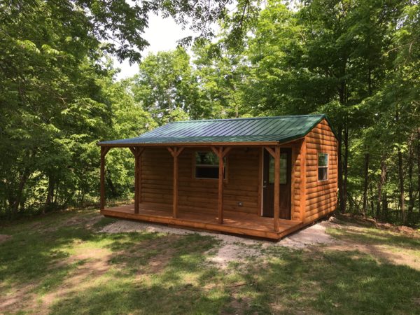 Log Siding & Forest Green Metal