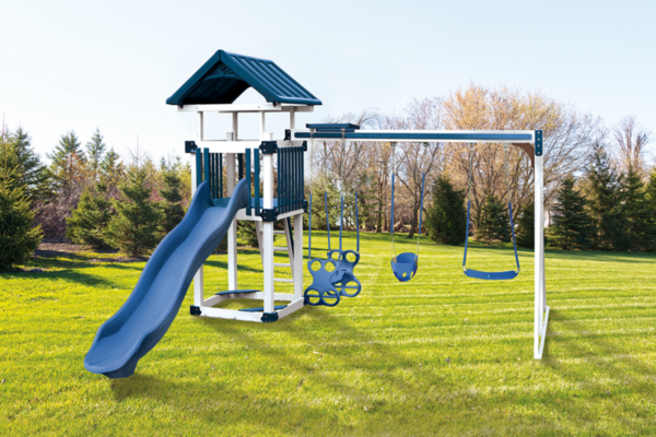 A 4 Special White Blue Swing Set Play Countryside Barns