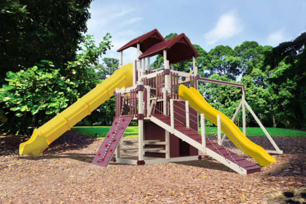 RL 10 Cliff Lookout RedYellow and Almond Swing Set Play Countryside