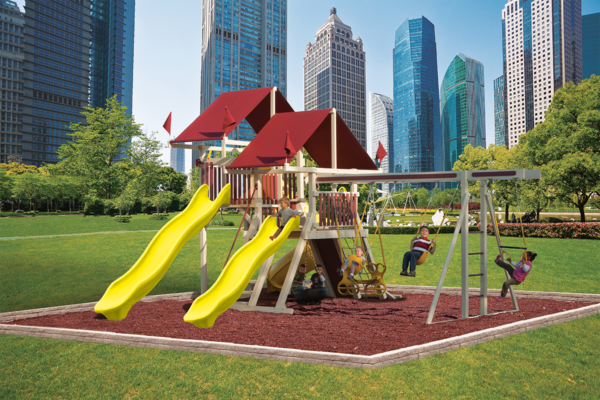 SK 30 Mega Climber Red Yellow Almond Swing Set Play Countryside