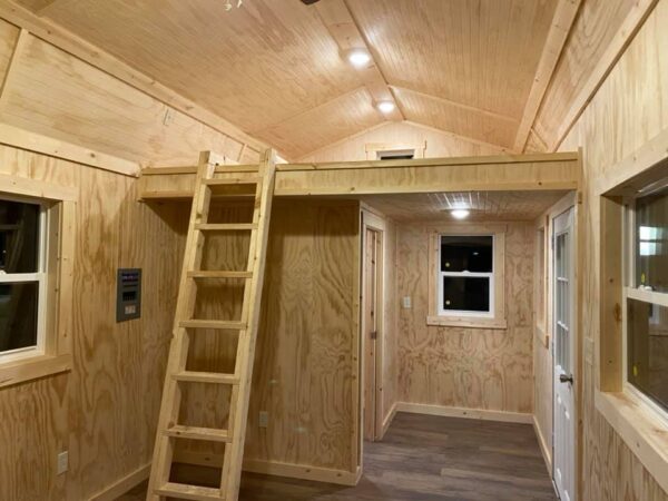 Finished Cabin - Pine Beadboard Paneling & Trim, Electrical, and Driftwood Laminate Flooring