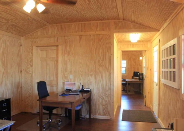 Portable office - Beadboard Paneling & Trim, Rustic Oak Flooring, Plumbing, and Electrical