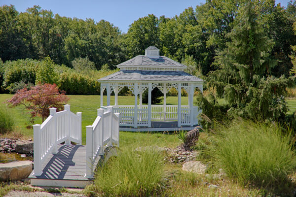 Colonial Style White Vinyl Gazebo Victorian Braces Pagoda Roof Cupola