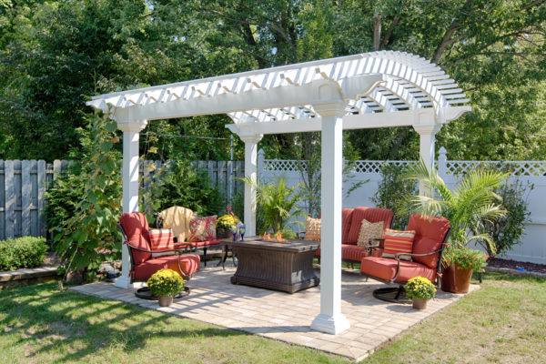 10x14 Arcadian White Vinyl Pergola for sale - Standard Features