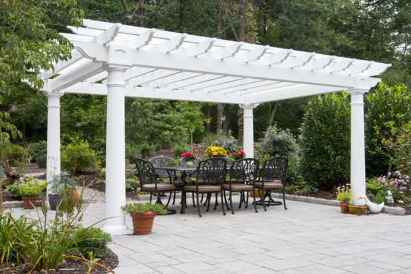 White Vinyl 12' x 16' Artisan Pergola for sale