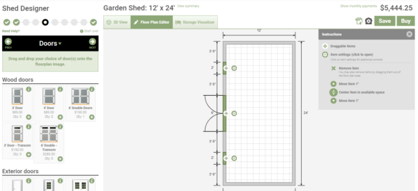 backyard shed designs - doors