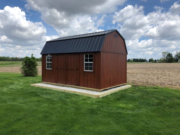 10x16 LGS Mahogany Urethane with Black Metal roof Julee Meacham
