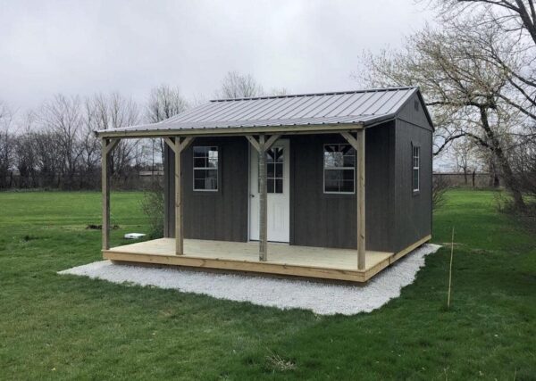 Side porch wooden cabin