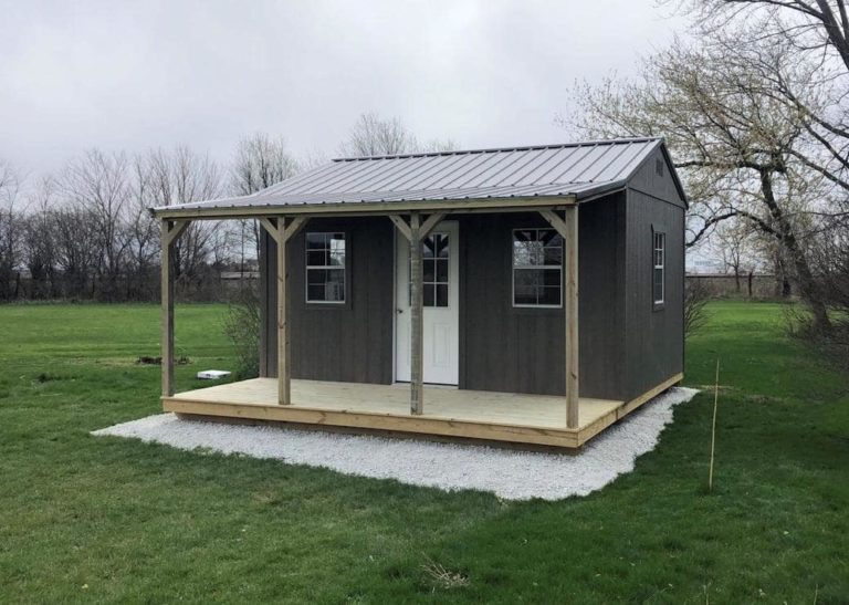 Side porch wooden cabin