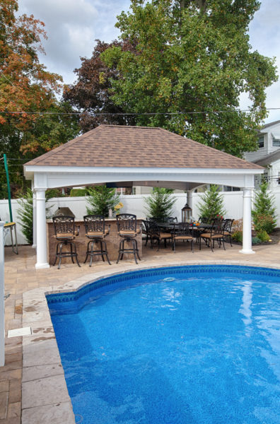 16x20 Hampton Pavilion White Vinyl Asphalt Shingles