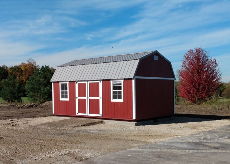 12x20 LGS Painted Barn Red with White trim Pewter Metal Donna Riemer 1 scaled e1636555811392