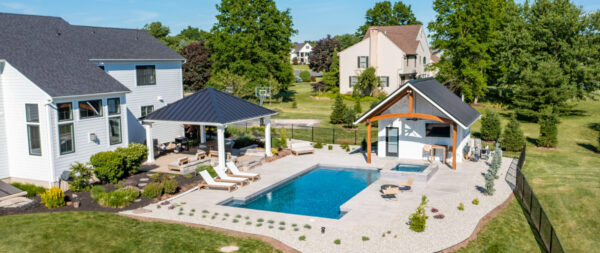 large pool with pavilion