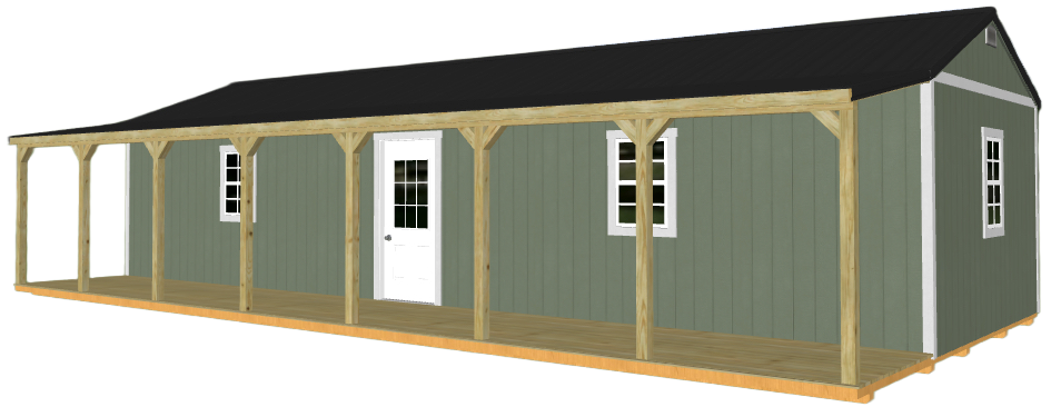 Cutout Side Porch Cabin